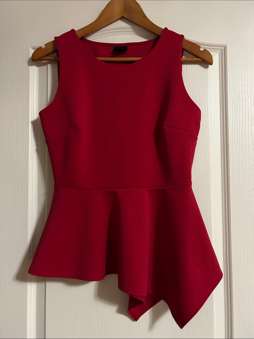 Worthington Sleeveless Peplum Top in Bright Red